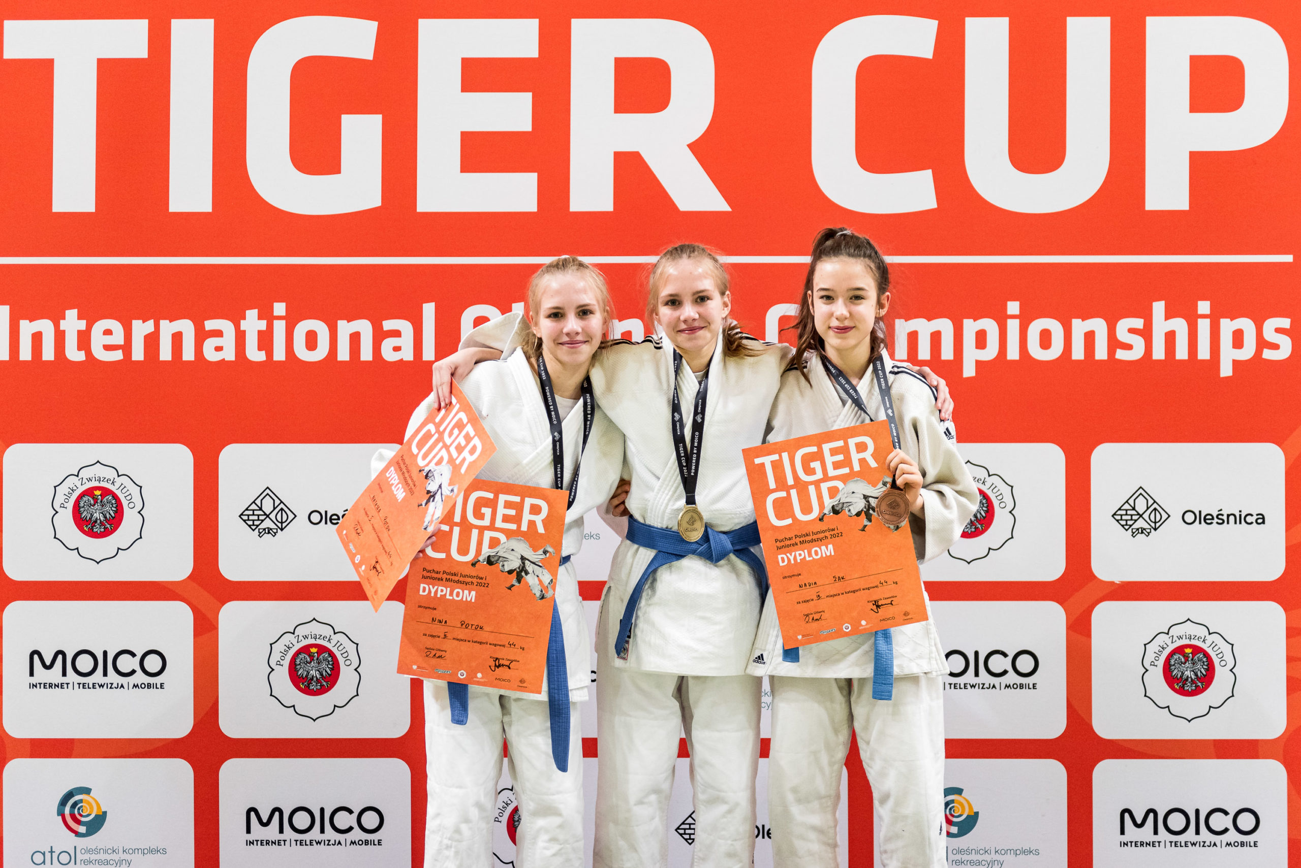 Podium kategorii kobiet do 48 kg na Tiger Cup 2022 (PPJM)